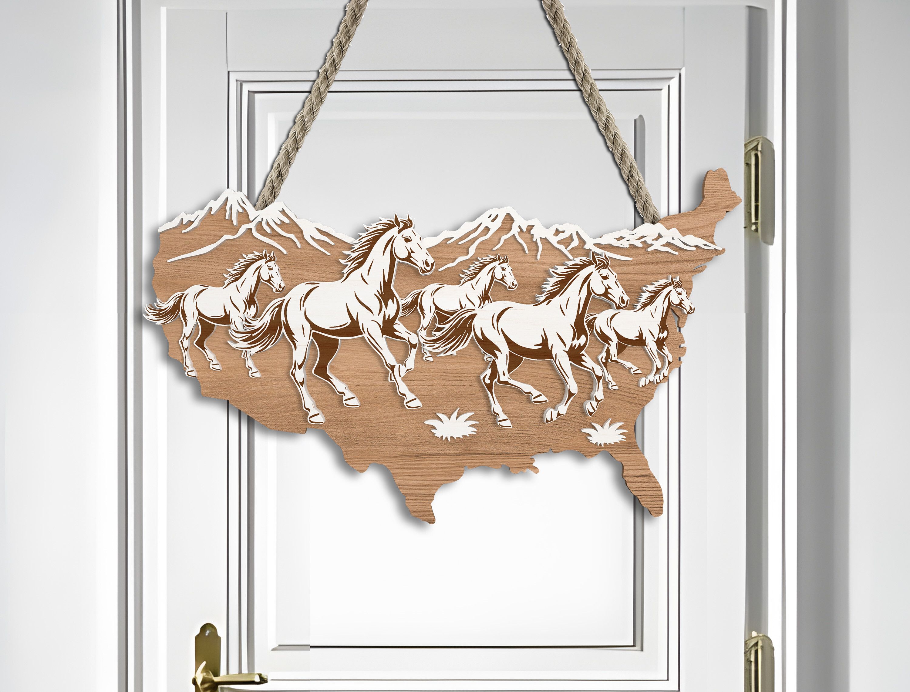 Running Horses USA Map Cut File SVG