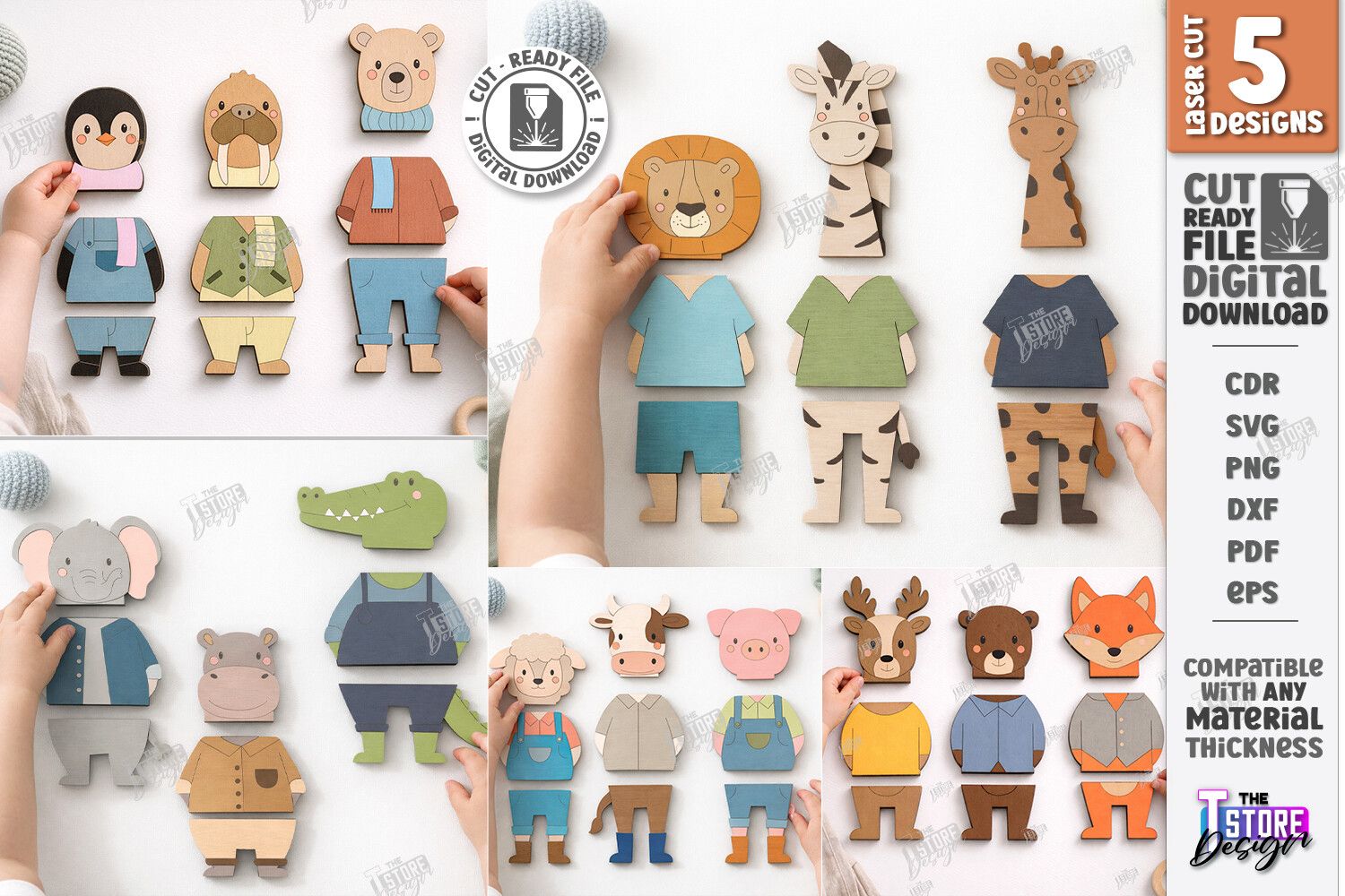 Animal Puzzle Laser Cut Bundle | Kids